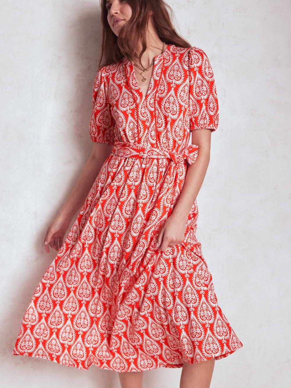 boden easy midi dress Charlotte Cotton Midi Dress - Navy